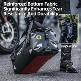 Rhinowalk Motorfiets Achtertas, waterdichte Duffle Droogzak Motorreisgepäck met grote opbergruimte voor Camping, Bootvaren, Fietsen, 60L-Zwart