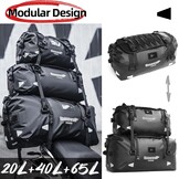 Rhinowalk Motorfiets Achtertas, waterdichte Duffle Droogzak Motorreisgepäck met grote opbergruimte voor Camping, Bootvaren, Fietsen, 60L-Zwart
