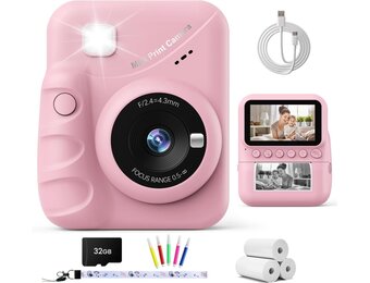TIATUA Instant Camera voor Kinderen - 3 Inch Scherm - 48MP - Roze