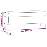 vidaXL Bankje 100x35x41 cm fluweel crèmekleurig
