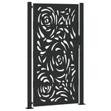 vidaXL Poort met vlamontwerp 105x180 cm staal zwart