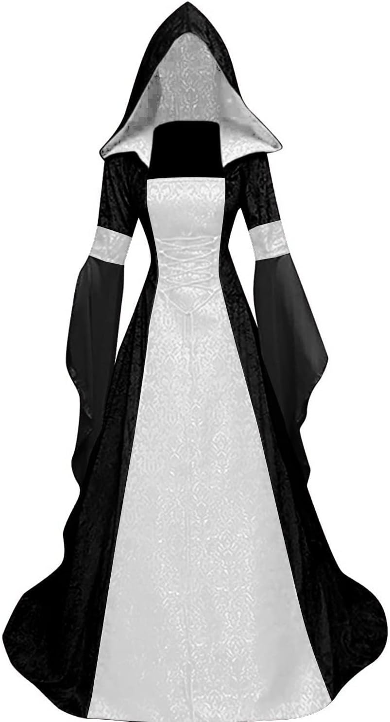 Dames Halloween Jurk met Capuchon | Middeleeuwse Renaissance Stijl | 60% Korting