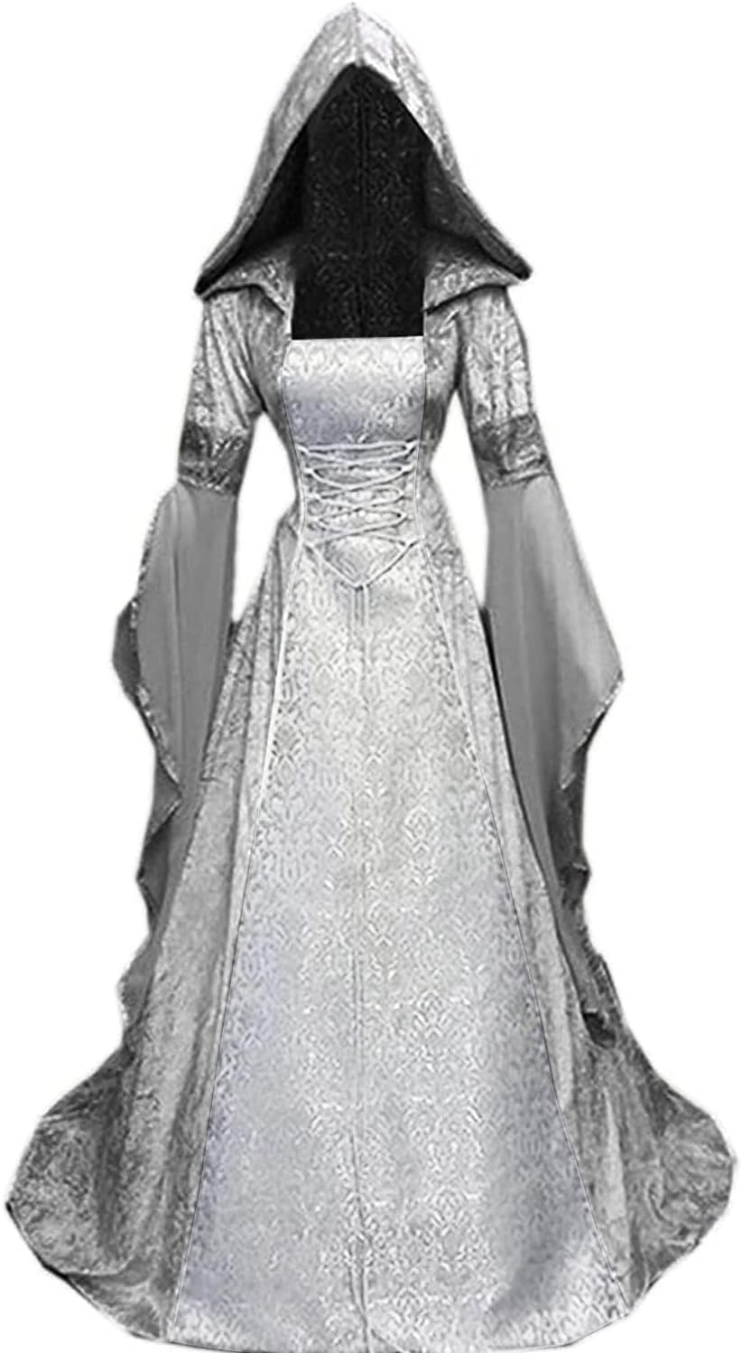 Dames Halloween Jurk met Capuchon | Middeleeuwse Renaissance Stijl | 60% Korting