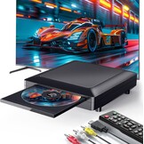 Ceihoit DVD player for TV with HDMI AV output, USB input, HD1080P DVD CD player, built-in PAL NTSC system, all region-free, HDMI/AV cable included