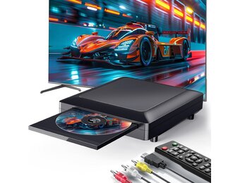 Ceihoit DVD player for TV with HDMI AV output, USB input, HD1080P DVD CD player, built-in PAL NTSC system, all region-free, HDMI/AV cable included