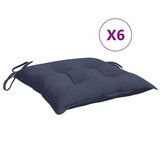 VidaXL Stoelkussens 6 st, Marineblauw, 40x40x7 cm Oxford Stof - 59% Korting!