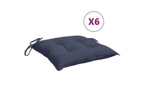 vidaXL Stoelkussens 6 stuks - Marineblauw - 45% Korting