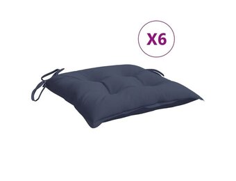vidaXL Stoelkussens 6 st 40x40x7 cm oxford stof marineblauw