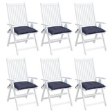 VidaXL Stoelkussens 6 st, Marineblauw, 40x40x7 cm Oxford Stof - 59% Korting!