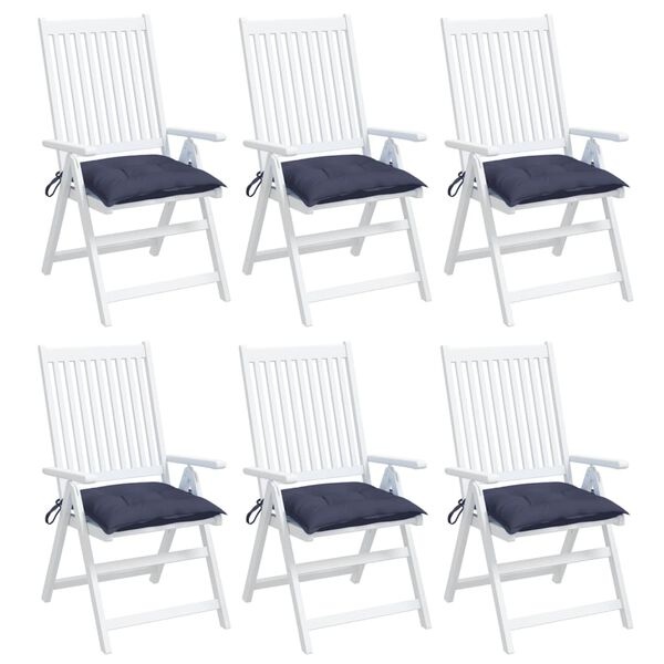 VidaXL Stoelkussens 6 st, Marineblauw, 40x40x7 cm Oxford Stof - 59% Korting!