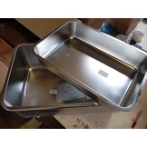 Grote Kattenbak van Roestvrij Staal, Open XXL Kattenbak, Metalen Kattenbakken voor Katten van Alle Maten en Konijnen, met Antiaanbaklaag, Geurvrij en Gemakkelijk Schoon te Maken, 60x40x20cm