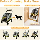 BingoPaw Hondenbuggy Maat L - Grijze en Gele Wandelwagen voor Grote Honden tot 42kg