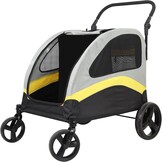 BingoPaw Hondenbuggy Maat L - Grijze en Gele Wandelwagen voor Grote Honden tot 42kg