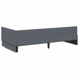 vidaXL Hoekbedframe Donkergrijs 90 x 190 cm Fluweel en Engineered hout