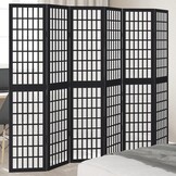 vidaXL Kamerscherm met 6 panelen massief paulowniahout zwart