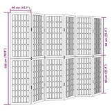 vidaXL Kamerscherm met 6 panelen massief paulowniahout zwart