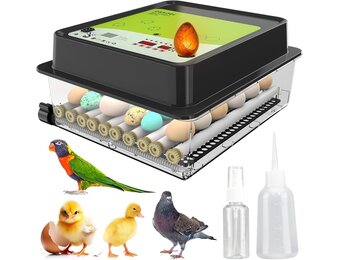 OBI-36 Automatische incubator voor 36 eieren, met automatisch draaien, incubator voor kippen, kwartels en eenden, zwart