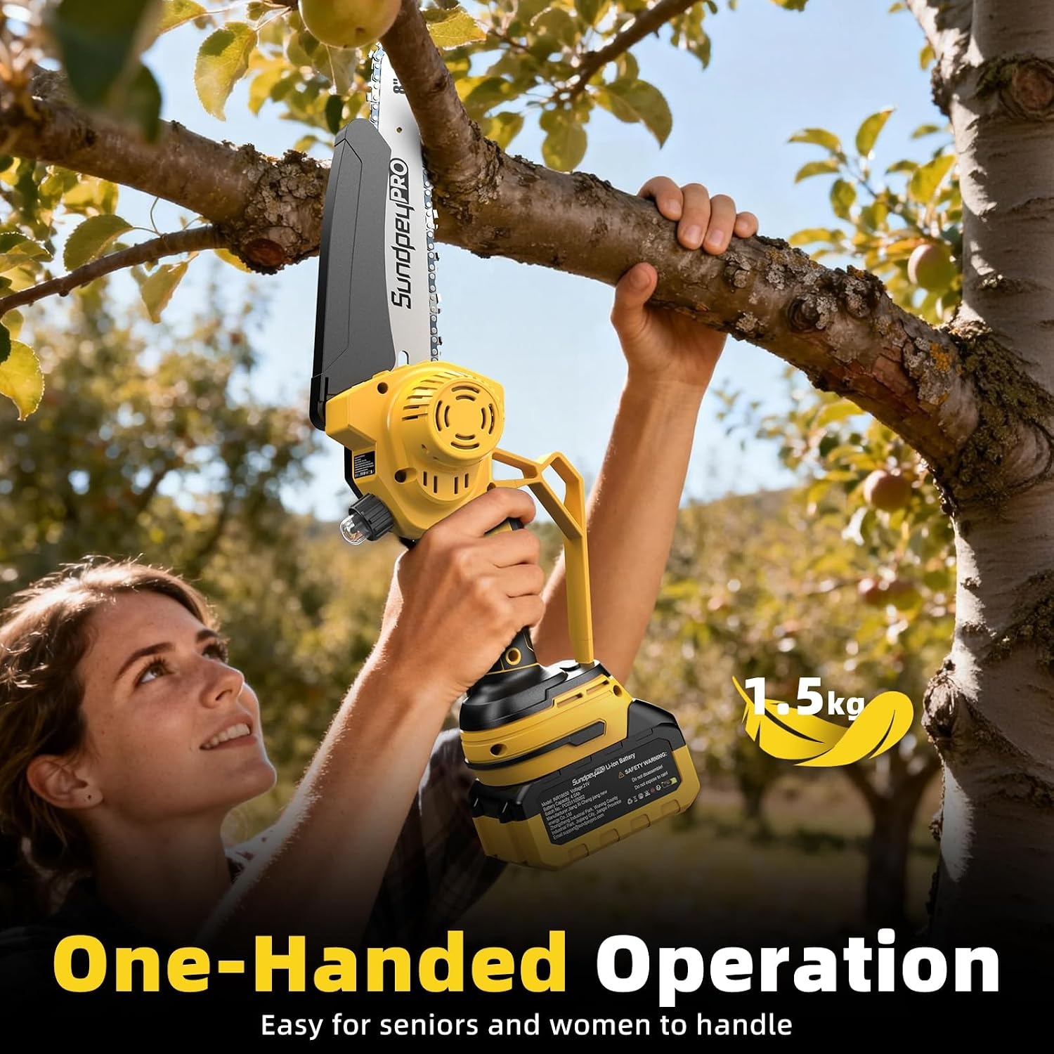8 & 6 Inch Brushless Mini Chainsaw with Batteries 4.0 Ah x 2, Automatic Oil for Cutting Wood, Branches