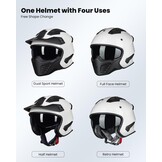Scooter Jethelm Wit ECE 22.06 DOT met afneembaar kinstuk | 60% Korting