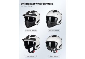Scooter Jethelm Wit ECE 22.06 DOT met afneembaar kinstuk | 60% Korting
