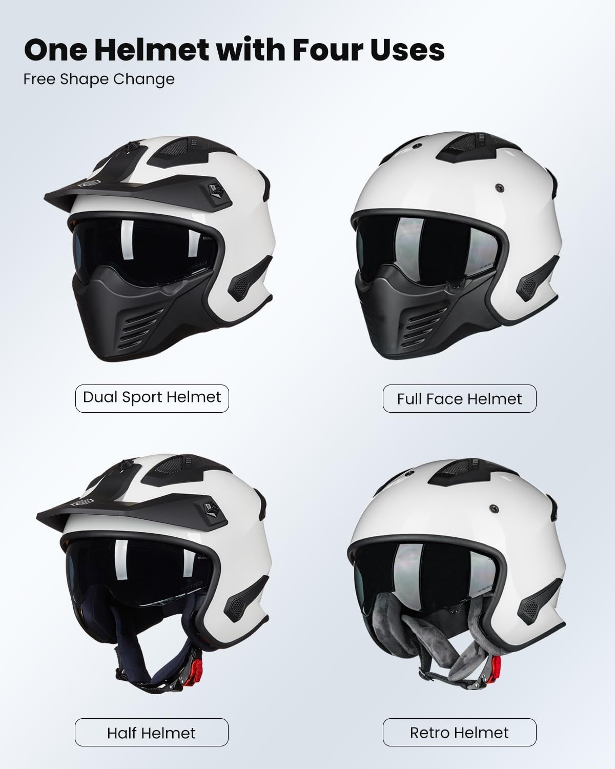 Scooter Jethelm Wit ECE 22.06 DOT met afneembaar kinstuk | 60% Korting