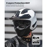 Scooter Jethelm Wit ECE 22.06 DOT met afneembaar kinstuk | 60% Korting