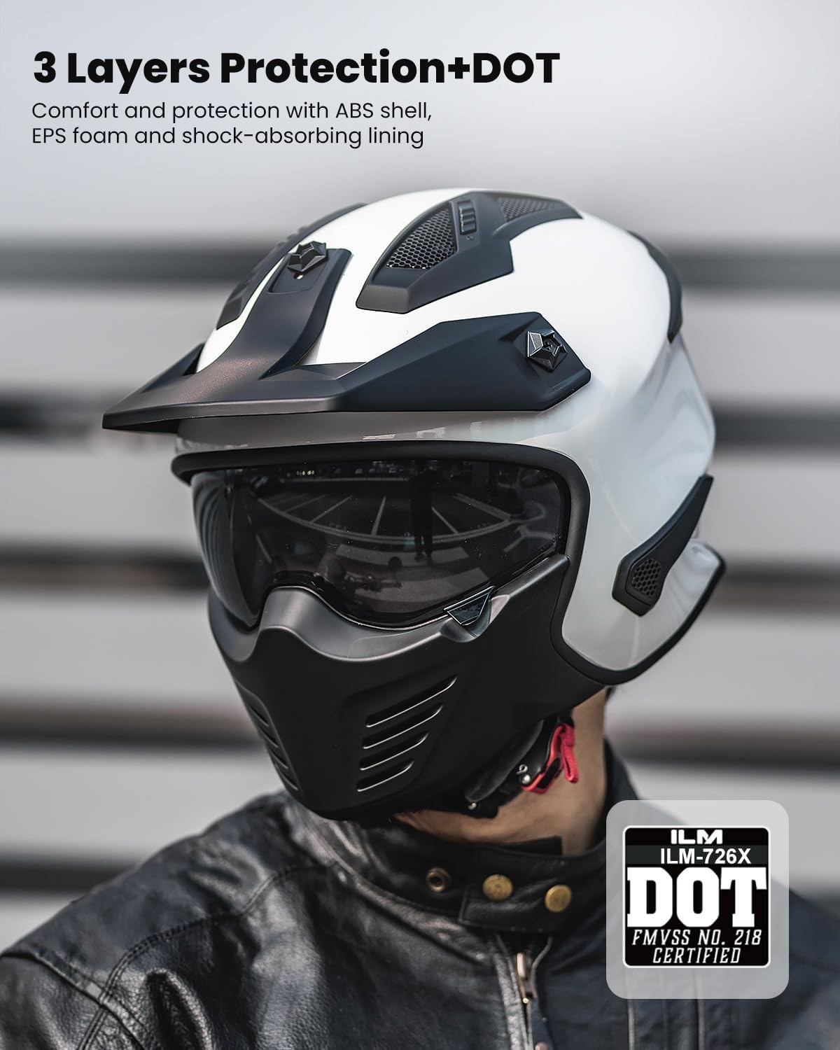 Scooter Jethelm Wit ECE 22.06 DOT met afneembaar kinstuk | 60% Korting