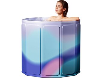 Opvouwbare badkuip, 80 x 70 cm (b x h), draagbare badkuip voor warme en koude badkamer, voor kleine badkamers, douche, spa en wellness, ijsbad, volwassenen, ijsbad