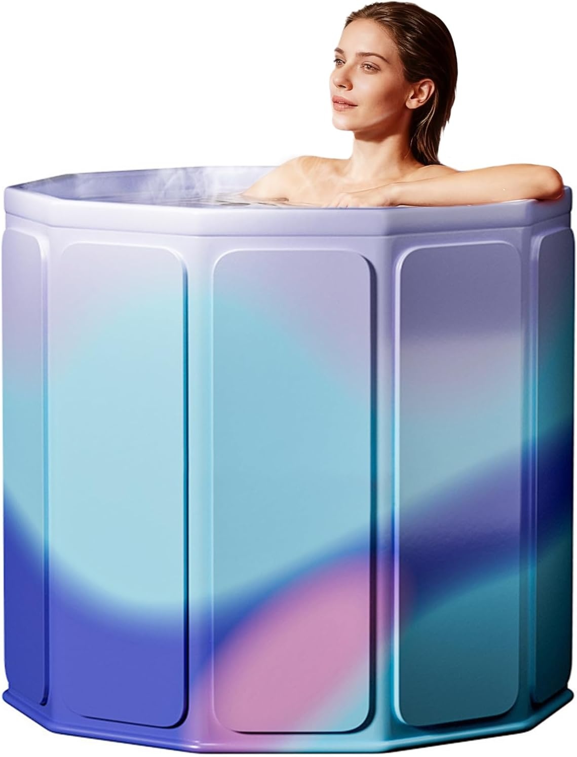 Opvouwbare badkuip, 80 x 70 cm (b x h), draagbare badkuip voor warme en koude badkamer, voor kleine badkamers, douche, spa en wellness, ijsbad, volwassenen, ijsbad