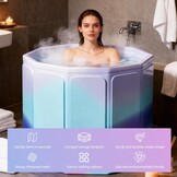Opvouwbare badkuip, 80 x 70 cm (b x h), draagbare badkuip voor warme en koude badkamer, voor kleine badkamers, douche, spa en wellness, ijsbad, volwassenen, ijsbad