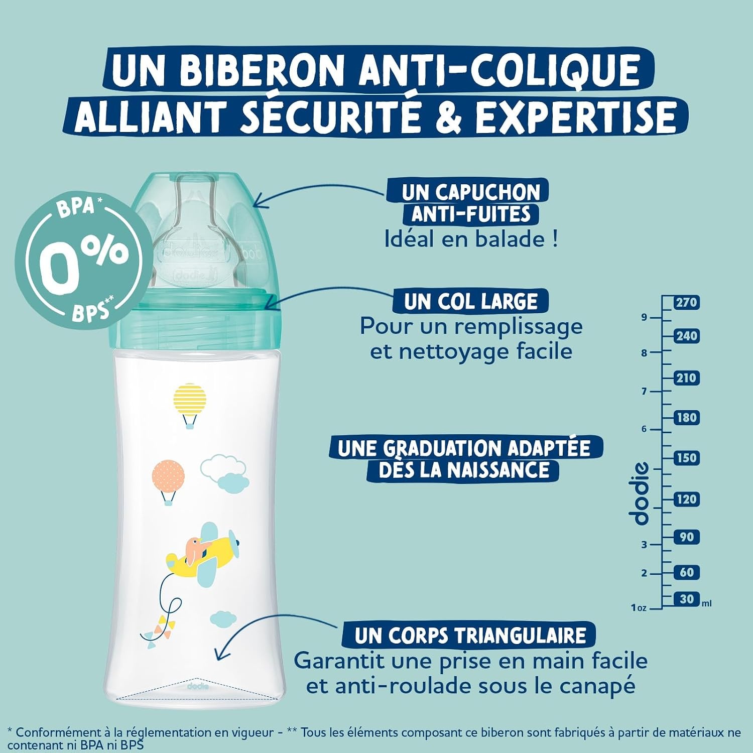 Dodie Anti-koliek Babyflessen 330ml, 6m+, Pastelroze (3 stuks) - 57% Korting