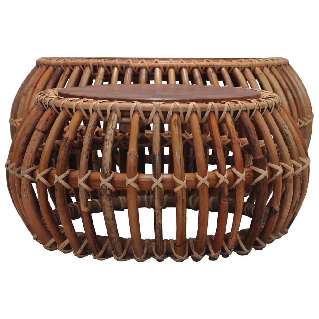 vidaXL Salontafels 2 st natuurlijk rattan
