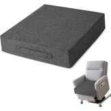 AddGrace Dik zitkussen voor ouderen - 50 x 50 x 10 cm - stoelkussens met antislip achterkant en wasbare hoes voor bank, fauteuilstoelen, donkergrijs