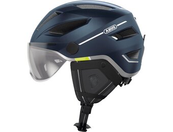 ABUS Pedelec 2.0 ACE Stadshelm - Hoogwaardige E-Bike helm met Achterlicht en Vizier voor Stadsverkeer - Voor Dames en Heren - Blauw, Maat L