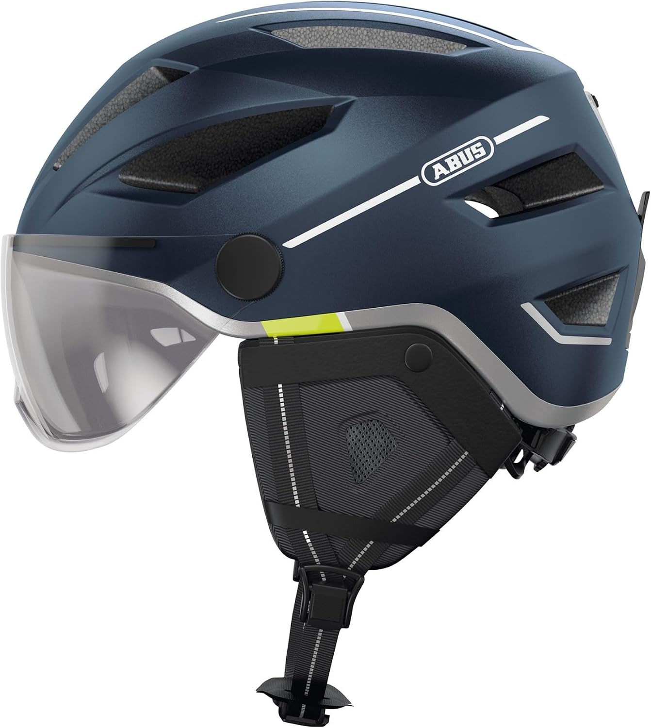 ABUS Pedelec 2.0 ACE Stadshelm - Hoogwaardige E-Bike helm met Achterlicht en Vizier voor Stadsverkeer - Voor Dames en Heren - Blauw, Maat L