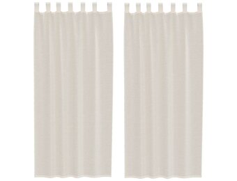 vidaXL Gordijnen voile met Tab Top 2 st crèmekleurig
