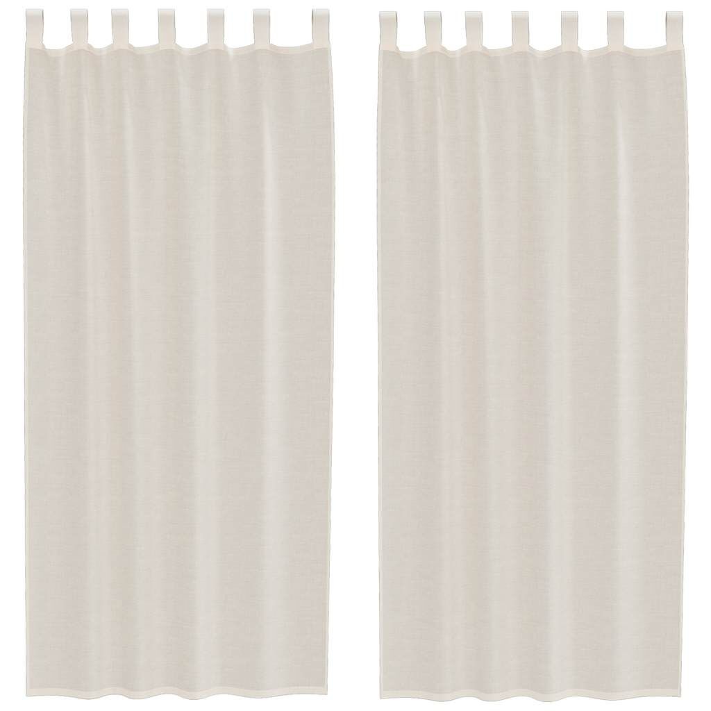 vidaXL Gordijnen voile met Tab Top 2 st crèmekleurig