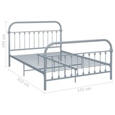 vidaXL Bedframe metaal grijs 120x200 cm