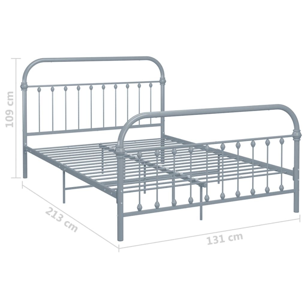 vidaXL Bedframe metaal grijs 120x200 cm