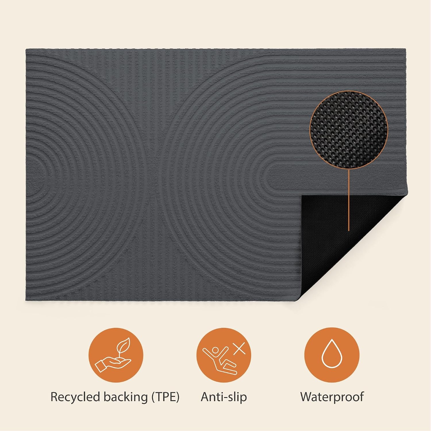 Entreemat Antraciet 70x120 cm - Binnen & Buiten, Antislip, Absorberend, 55% Korting
