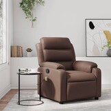 vidaXL Massagestoel verstelbaar kunstleer bruin