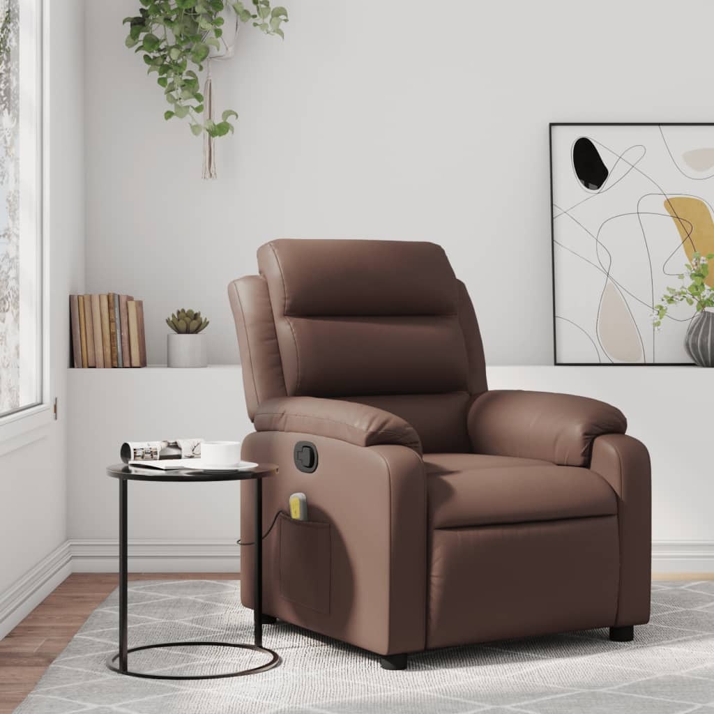 vidaXL Massagestoel verstelbaar kunstleer bruin