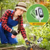 YAMRON pH-meter voor aarde, 5-in-1, digitale plantenmeter met pH-waarde/temperatuur/luchtvochtigheid/licht voor tuinieren, boerderij, gazon, landbouw en buitenplanten