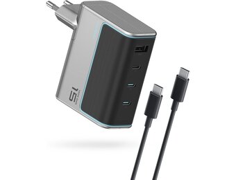 140W GaN Snellader: 4-poorts USB-C/A, Laad Laptop & iPhone