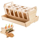 Houten Hooiruif met Wortelhouder voor Konijnen & Kleine Dieren | 56% Korting