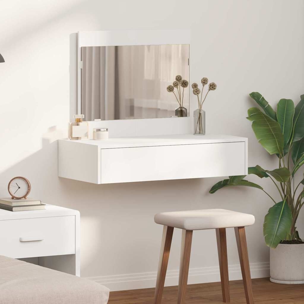 Moderne Kaptafel met Lade - Wit Bewerkt Hout - 34% Korting!