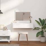 Moderne Kaptafel met Lade - Wit Bewerkt Hout - 34% Korting!