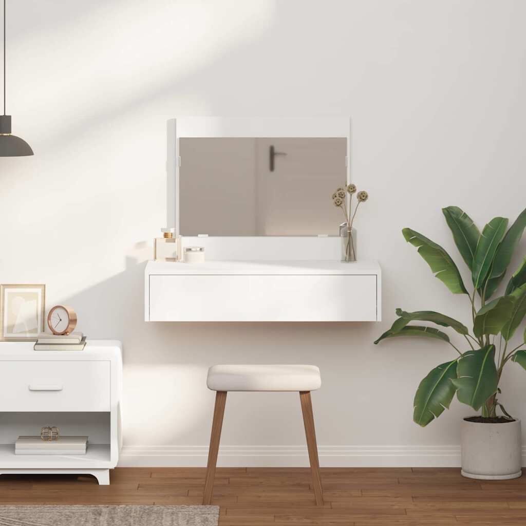 Moderne Kaptafel met Lade - Wit Bewerkt Hout - 34% Korting!