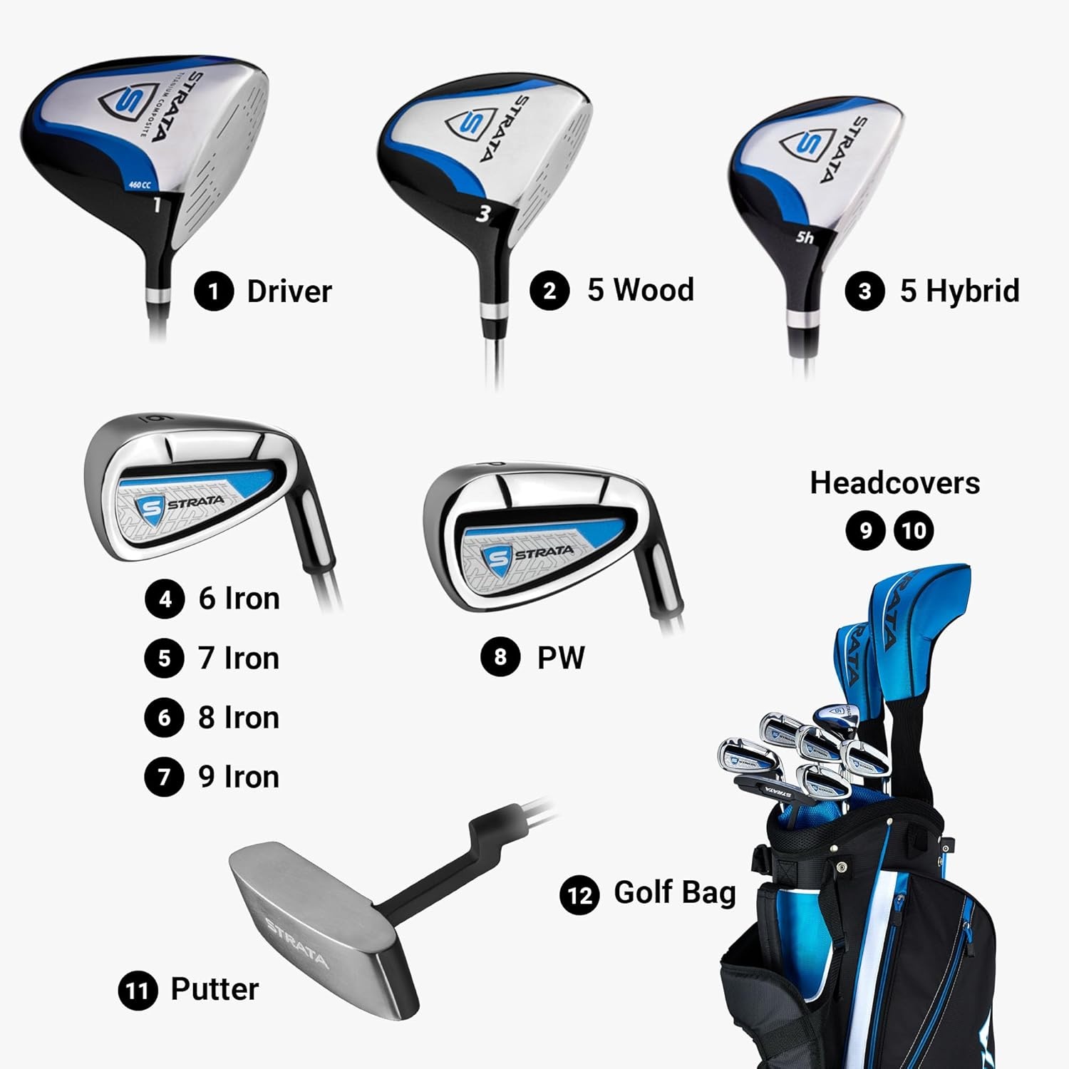 Golfset Heren 12-delig - 30% Korting