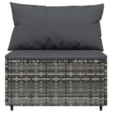Grijze Poly Rattan Tuinmiddenbank met Kussens - 34% Korting!